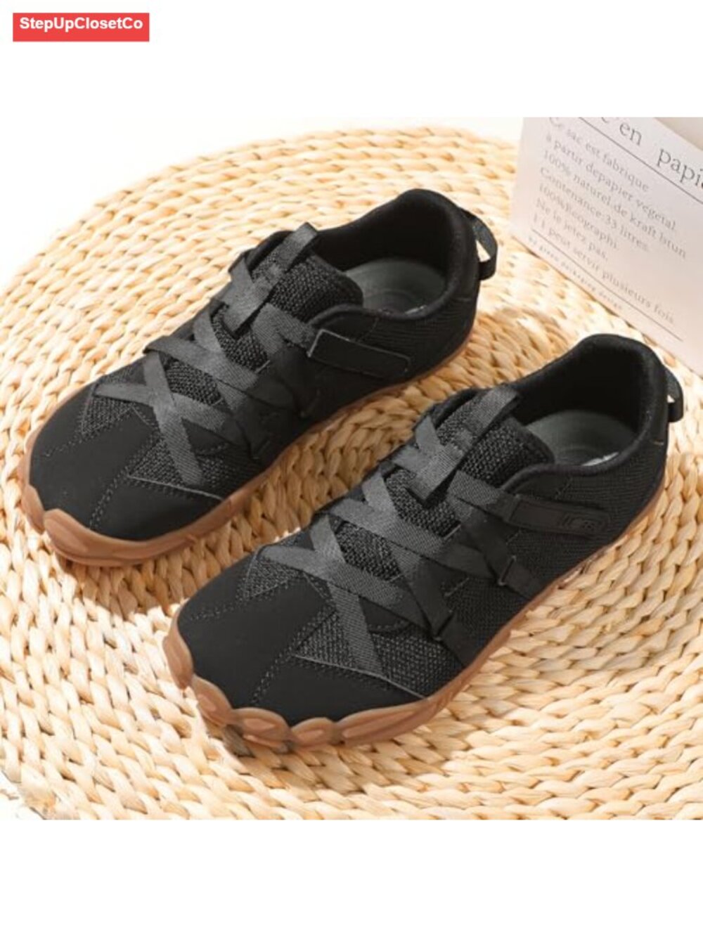 Women's Barefoot Shoes Wide Toe Box Zero Drop Hook & Loop Sneakers Lightweight - Picture 2 of 6